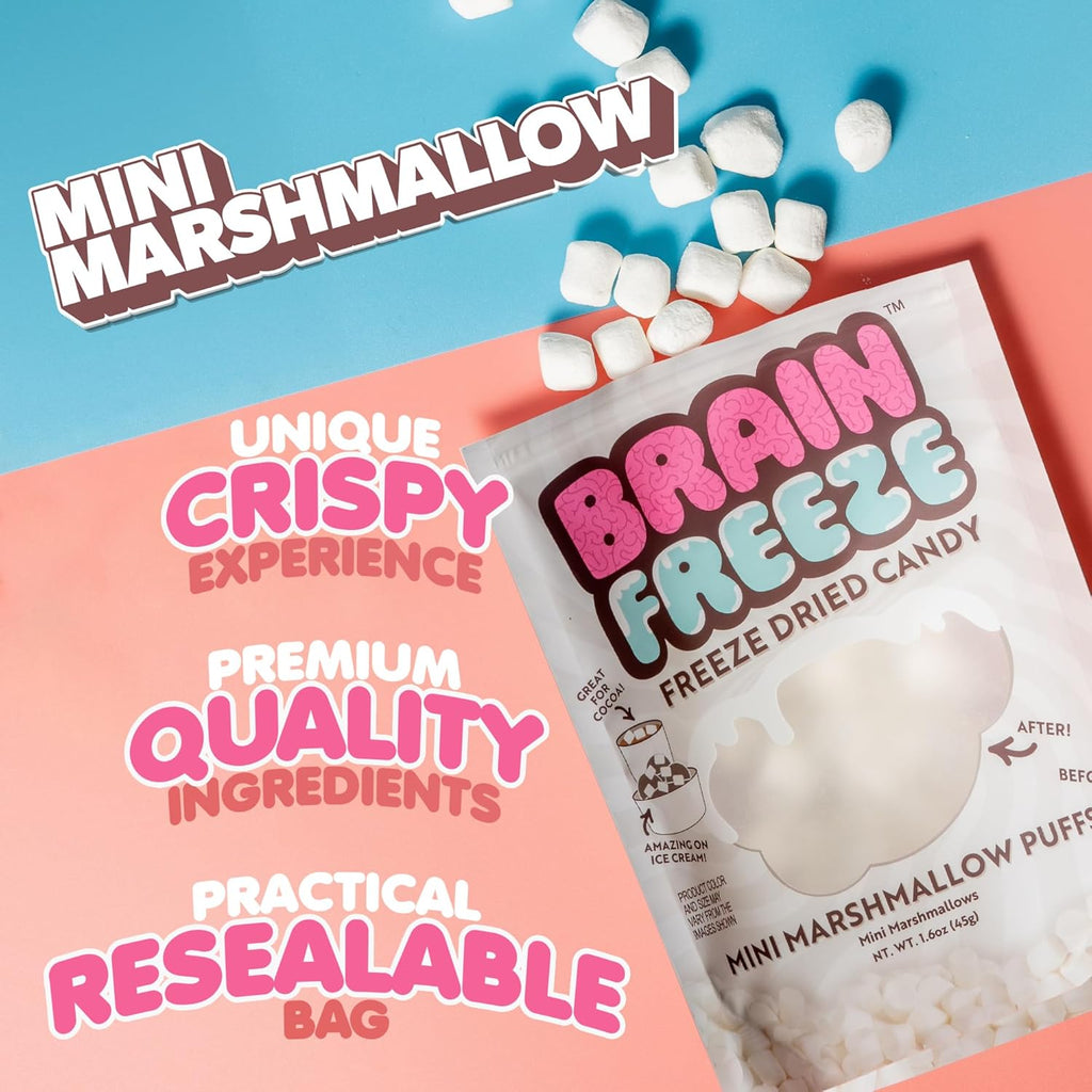 Mini Marshmallow Puffs– Brain Freeze™ Freeze Dried Candy