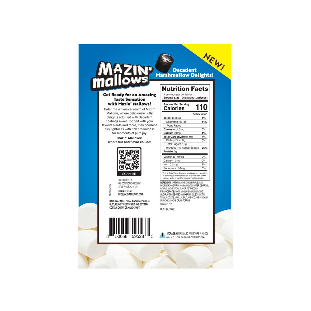 Mazin' Mallows Cookies n' Cream | Gourmet Marshmallow Bites– Brain Mazin' Mallows Cookies n' Cream | Gourmet Marshmallow Bites– Brain