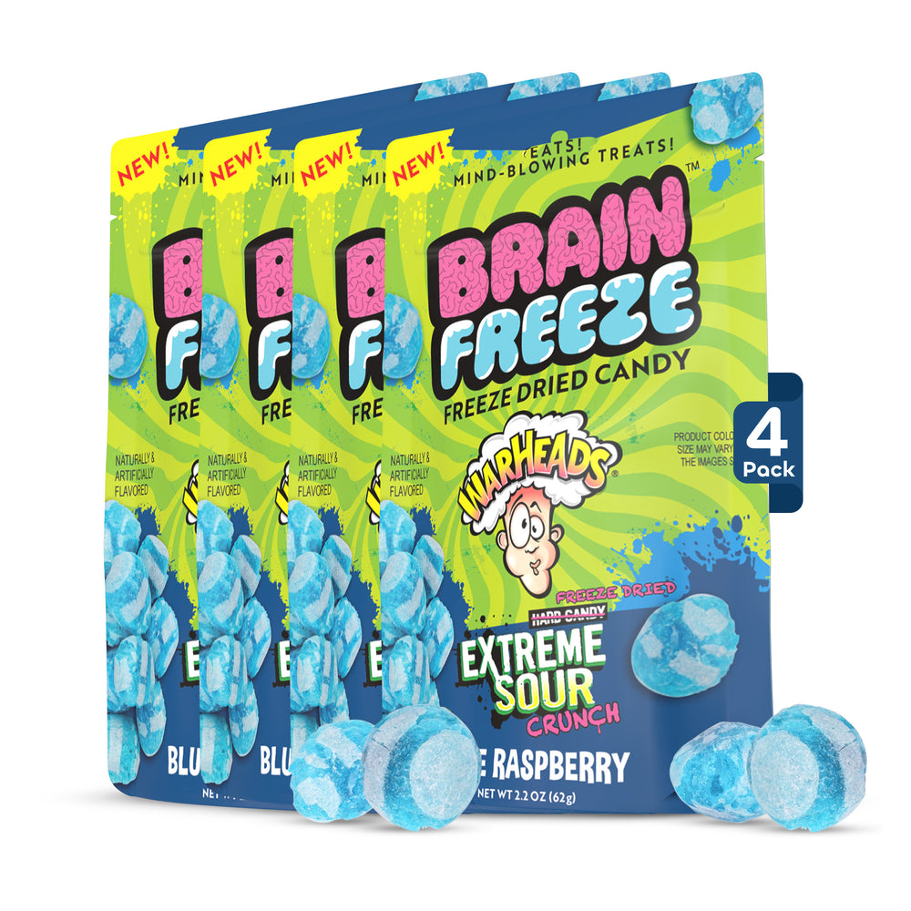 Blue Raspberry Swirl Freeze Extreme Sour Crunch Blue Raspberry– Brain Freeze™ Freeze Dried Candy
